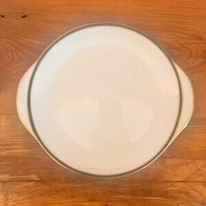 Discontinued Royal Doulton Oxford Green Gold-Trim 11" Cake Plate  RARE